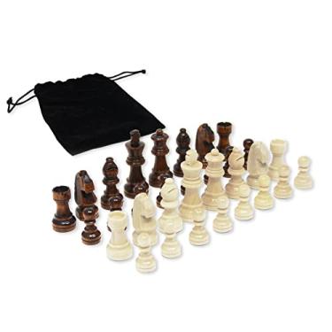 Imagem de DA VINCI Staunton Wood Chess Pieces 32 Chessmen and Storage Bag (2.5 Inch King)
