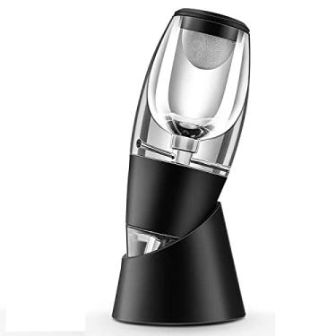 Imagem de Aerador de vinho, garrafa de vinho premium com aerador para amantes de vinho, inclui tela de filtro, suporte anti-gotejamento (2 Pcs)