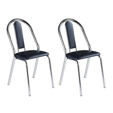 Imagem de Kit com 2 Cadeiras New 403 Cromado e Espuma D16 Unimóvel