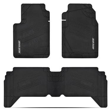 Imagem de Tapete Borracha 3 Peças Preto Toyota Hilux Cabine Dupla 2022
