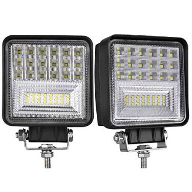 Imagem de Cápsulas de LED, 2 peças de LED Moso de 10 cm, combo de holofote de luz de neblina, luz de trabalho, barra de luz de LED para caminhão, quadriciclo, UTV, SUV, barco, trator marítimo