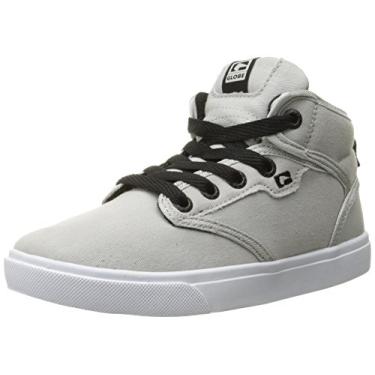 Imagem de Globe Tênis de skate infantil Motley Mid (criança pequena/criança grande), Cinza claro, 2 Little Kid