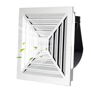 Imagem de Fã exausto Film de exaustão integrado de teto, ventilador de ventilação silencioso de 30 × 30cm com painel da grade, ventilador de ventilação do teto quadrado com válvula de retenção para cozinha do b