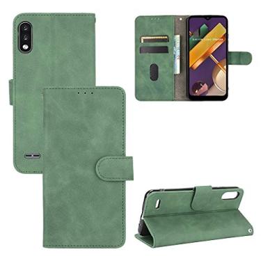 Imagem de YUNCHAO Caixa de telefone Para LG K22 Pele Sólida Sensação de Pele Fivela Magnética Horizontal Flip Texture PU Bolsa de Couro com Suporte e Slots para Cartões e Carteira capa para celular