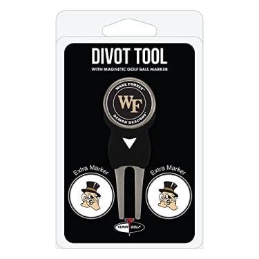 Imagem de Team Golf NCAA Wake Forest Demon Deacons Divot Tool com 3 marcadores de bola de golfe, os marcadores são esmalte magnético de dupla face removível, cor multitime, tamanho único (23845)