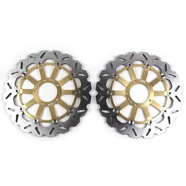 Imagem de Arashi Rotores de disco de freio dianteiro para Ducati 821 HYPERMOTARD SP ABS 2013-2015/821 HYPERSTRADA ABS 13-15 Acessórios de substituição de motocicleta dourado 2014