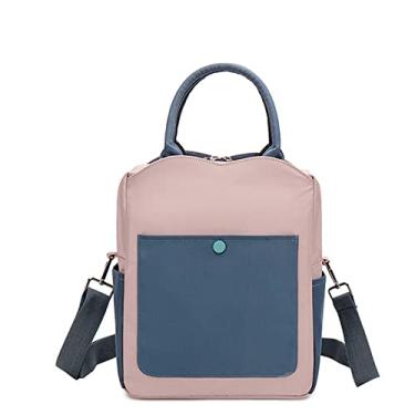 Imagem de Bestgift Bolsa isolante Lancheira de alumínio engrossado com uma alça de ombro transversal com alça de ombro transversal tamanho pequeno, Azul claro, 30*25*15cm