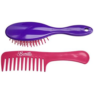 Imagem de Bonitta Kit Econômico Pequeno Escova E Pente 557Bt Cores Sortidas 2 Itens