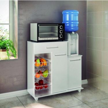 Imagem de Fruteira Multiuso 2 Portas 1 Gaveta Ditália Móveis Branco