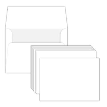 Imagem de Cartas e envelopes em branco pesado | 11 x 14 cm (A2) | 50 cartões e 50 envelopes | não é um cartão dobrável
