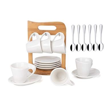 Imagem de Conjunto de xícaras de café da SOPRETY Ceramic Espresso, Louças, A Rice White, 2.5oz
