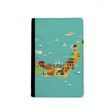 Imagem de Porta-passaporte com mapa de cultura japonesa tradicional notecase burse carteira porta-cartão, Multicolor