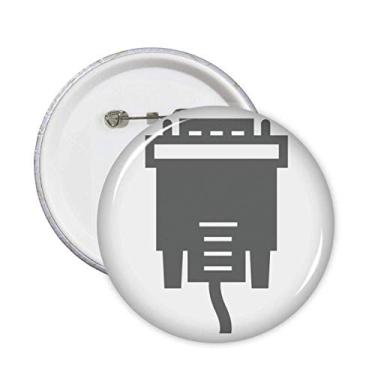 Imagem de Cabo de carregamento preto cabo padrão pinos crachá botão emblema acessório decoração 5 peças