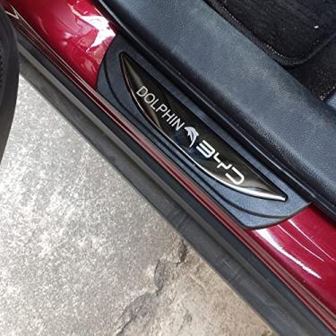 Imagem de GZBFTDH Protetor contra arranhões de peitoril de porta de carro, compatível com acessórios BYD Dolphin, painéis de pontapé de aço, peças automotivas, protetor de entrada de porta
