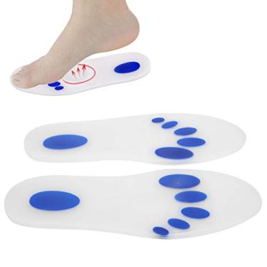 Imagem de ZJchao Palmilha de silicone, absorção de choque macio para tênis de corrida inserções para caminhadas, corridas, solas de almofada para calcanhares suporte de fascite plantar