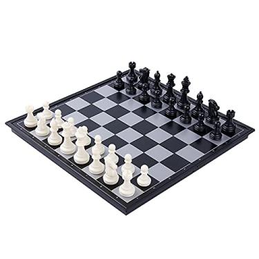Conjunto de xadrez magnético de madeira de xadrez de 13 polegadas tabuleiro  de xadrez portátil com peças espaço de armazenamento dobrável conjunto de  xadrez de viagem para adultos profissionais conjunto de tabuleiro