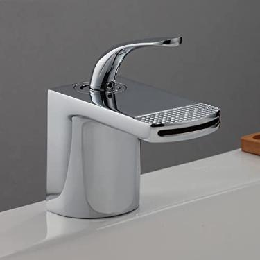 Imagem de Cachoeira Torneira Do Banheiro Frio e Quente Branco Preto Furo Único Suporte Único Vaidade Vaso Pias Torneira Misturadora Torneira De Água, Tamanho único