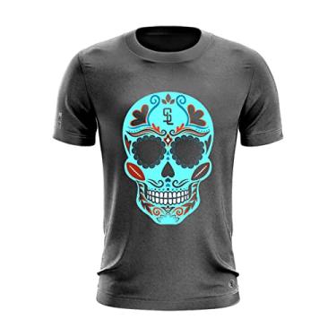 Imagem de Camiseta Shap Life Caveira Mexicana Academia Corrida Treino Cor:Chumbo;Tamanho:G
