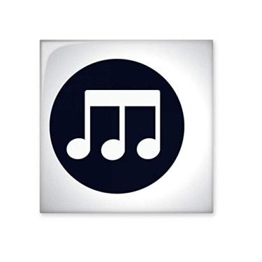 Imagem de Triple-Quaver Notas musicais Azulejo de cerâmica preto brilhante para banheiro Cozinha Parede Pedra