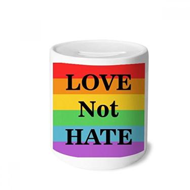 Imagem de DIYthinker Porta-moedas Transgênero bissexuais, Love Not Hate LGBT, caixa de cerâmica para presente de cofrinho