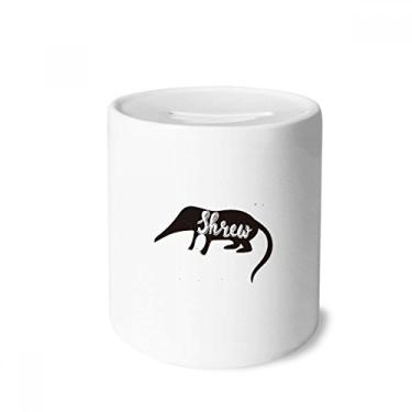 Imagem de DIYthinker Shrews Caixa para dinheiro preta e branca Animal Dinheiro Caixa de cerâmica para presente de cofrinho