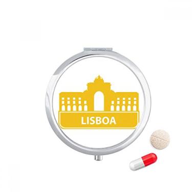 Imagem de Estojo de comprimidos Lisboa Portugal amarelo para guardar medicamentos
