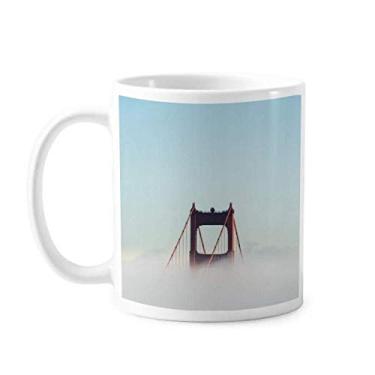 Imagem de Fog Golden Gate Bridge Bay Cloud Caneca cerâmica café porcelana copo de cerâmica