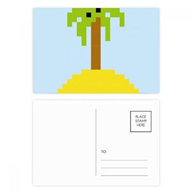 Imagem de Cartão postal Summer Sail Coconut Tree Pixel Cartão de felicitações de aniversário