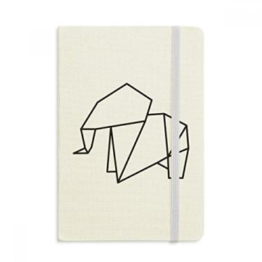 Imagem de Caderno em formato geométrico de origami abstrato, capa dura em tecido, diário clássico