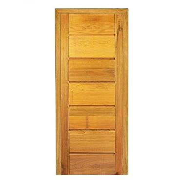 Imagem de Folha de Porta Madeira Maciça 210x60cm com 7 Réguas Espessura 3,3cm Envernizada Jomadi Verniz Natural