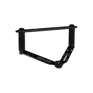 Imagem de Fotodiox Pro GoTough Wedge - Metal de alumínio preto (alças vermelhas) Sistema de aperto estabilizador compatível com GoPro Hero 1/2/3/3+/4/5/6/7 e outras câmeras de ação
