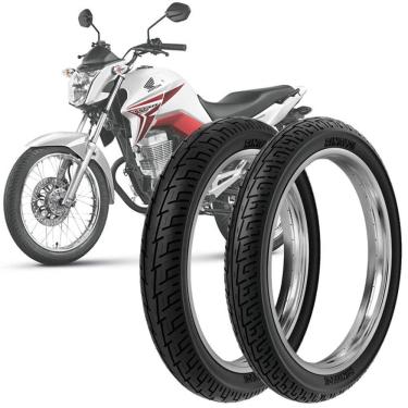 Imagem de 2 Pneu Honda Cg Titan Rinaldi 90/90-18 57p 2.75-18 42p Bs32