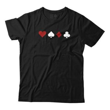 Imagem de Camiseta Naipes Detalhe Baralho Cartaz Poker Unissex - Estudio Zs