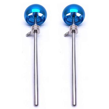 Imagem de Jiayouy 2 Peças Batedor de Pedal de Bumbo Liga de Alumínio Cabeça de Martelo Instrumento de Percussão Peça Azul 1