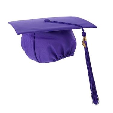 Imagem de CHILDWEET Tiara Infantil 1 Unidade chapéu da graduação Chapéu de formatura boné de trincheira para graduado de 2021 chapéus de ornamento tiara chapéu de festa de formatura multar roxo
