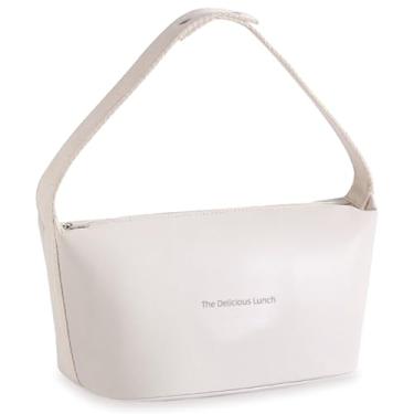 Imagem de kamumanni Lancheira para mulheres, lancheira fofa para o trabalho, lancheira isolada repelente à água bolsa diária, lancheira pequena bolsa de mão (creme)