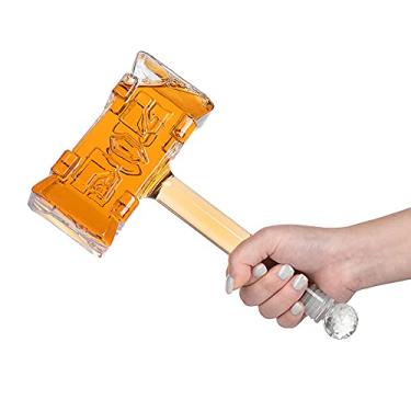 Imagem de Decantador de uísque 3D Hammer, 400 ml, garrafa de vinho de vidro para bar doméstico, garrafa de álcool de vidro de licor para suco de tequila de vinho, bourbon, aniversário engraçados