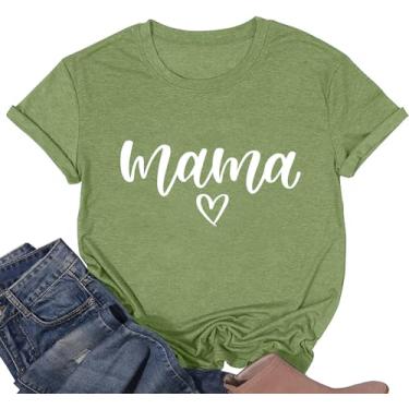 Imagem de Camiseta feminina Aunt Shirts Cute Auntie para mulheres, Love Heart, casual, manga curta, tia, Fnt0001-verde, M