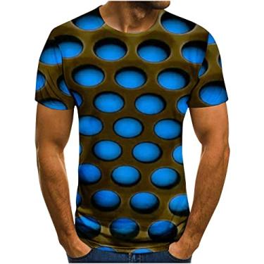 Imagem de Camiseta estampada para mulheres, homens, verão, outono, manga curta, gola canoa, malha arrastão camiseta masculina e feminina 2024, P-365 Azul royal, XXG