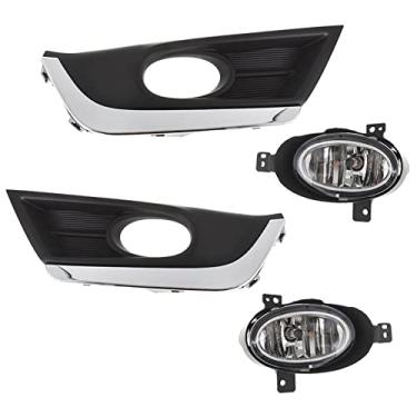 Imagem de Silscvtt Conjunto de 2 peças de substituição de faróis de neblina para Honda CR-V CRV 2017 2018 com fios do bisel do para-choque dianteiro, lâmpadas de interruptor do lado esquerdo + direito (lado do