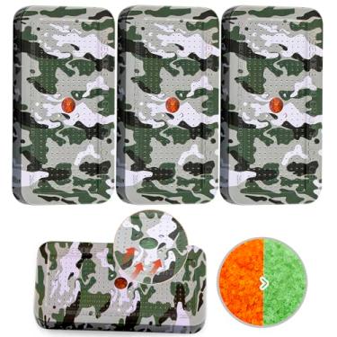Imagem de Wisesorb Desumidificador seguro para arma de 100 gramas, pacote com 3 pacotes reutilizáveis de gel de sílica com padrão de camuflagem, desumidificadores de umidade para quarto, banheiro, porão