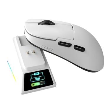 Imagem de DAIDAI AJAZZ AJ159 APEX Mouse sem fio para jogos 2,4 G com fio BT|estação de carregamento de tela magnética RGB, leve, rastreamento óptico de 42K, bateria de 400 mAh, sensor PAW3950APEX.