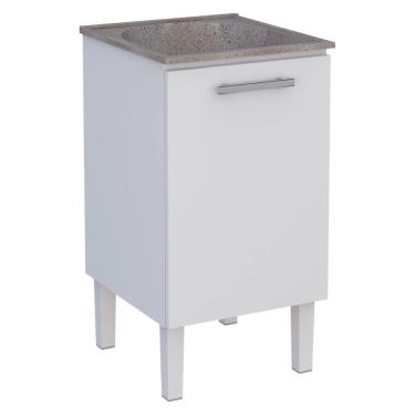 Imagem de Gabinete para Lavanderia em Aço com Tanque Surubim Branco