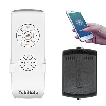 Imagem de Kit de controle remoto universal para ventilador de teto Smart WiFi, versão atualizada do Bluetooth + WiFi, tamanho pequeno, 3 velocidades e 12 tempos, compatível com Alexa, Google Assistant e