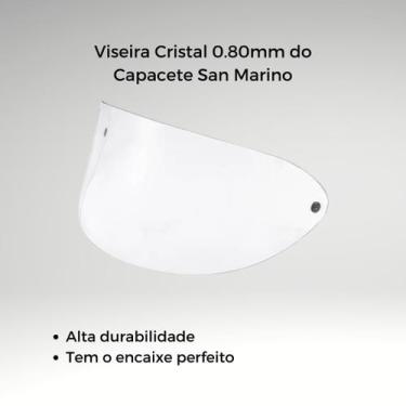Imagem de Viseira Taurus 0,80mm San Marino Cristal 56/58/60- Motovisão
