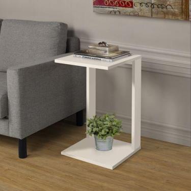 Imagem de Mesa de Canto Namur Branco MDF Decorativa Para Sala - Colomi