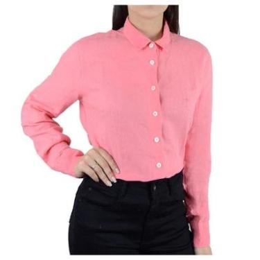 Imagem de Camisa Feminina Dudalina ML Linho Rosa Médio - 53740049-Feminino
