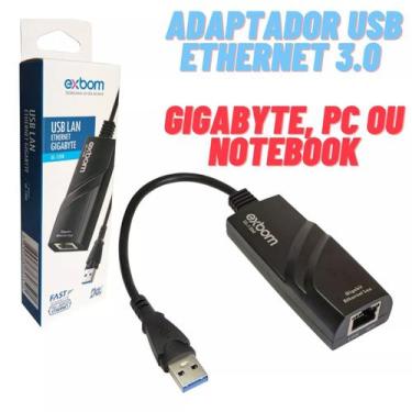 Imagem de Adaptador Ethernet Usb 3.0 Rj45 Rd Gigabit Adaptador De Rede - Exbom