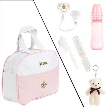 Imagem de Bolsa Enxoval Meninas Rosa e Branco Boneca Reborn 06 Peças - Love