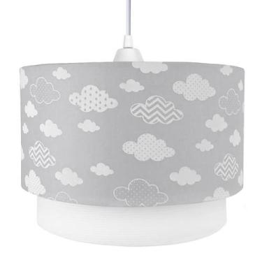 Imagem de Lustre Tubular Duplo Nuvem Chevron Cinza Quarto Bebê - Potinho de mel,